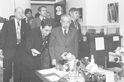 Emperor Hirohito visiting MBL.