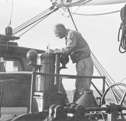 Arvid Karlson aboard Atlantis.