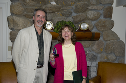 Doug Yingling and Amy Bower holding the 2011 Chrysalis Award.