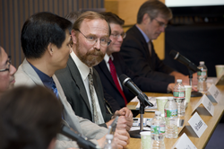 Panelist Ken Buesseler answers a question from an audience member.