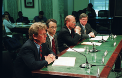 Bill Curry and fellow panelists at a US Senate committee hearing