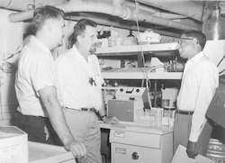 David McGill, Arthur Miller and T.S.S. Rao aboard Atlantis II
