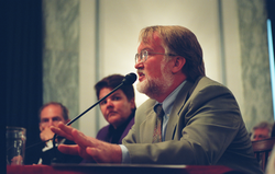 Peter Tyack testifying before a Senate committee