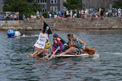 The Queen Anne's Revenge speeding through Great Harbor