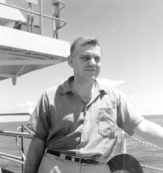 Henry Stommel on deck of Atlantis II