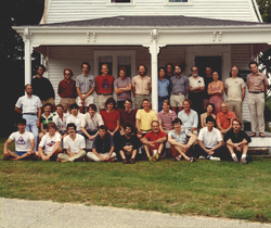 1984 Geophysical Fluid Dynamics program group on porch of Walsh cottage.
