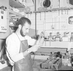 Bob Abel in lower lab of the Atlantis.