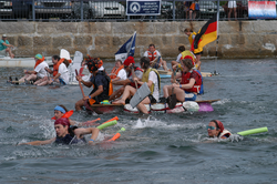 Anything-but-boats making it to the first buoy.