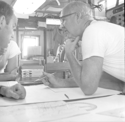 Egon Degens and Earl Hays in top lab.