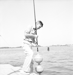 Dave Frantz with pop-up buoy