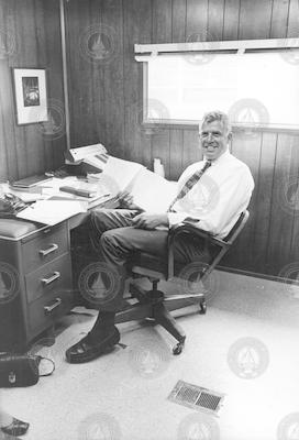Bruce Crawford, personnel, at his desk