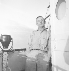 Eugene Mysona aboard unidentified ship.