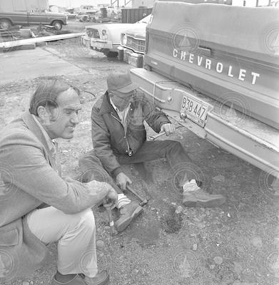 Don Souza and Dick Dimmock at the Newport Shipyard.