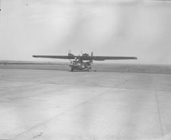 PBY on runway in Gander, Newfoundland