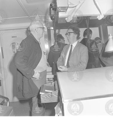 Earl Hays and others on the R/V Knorr during a tour.