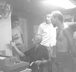 Jacques Cousteau [seated]