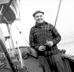 Carl Hayes on the deck of the Balanus