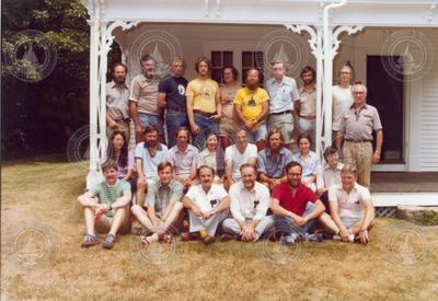 1979 Geophysical Fluid Dynamics program group on porch of Walsh cottage.