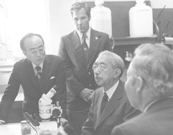 Emperor Hirohito and WHOI scientists.