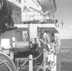 Michael Palmieri on deck aboard Atlantis II