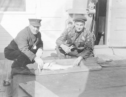 William C. Schroeder (r) and Captain G. W. Carlson