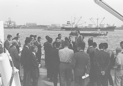 Speaking to a group of visitors during Tokyo open house
