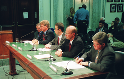 Bill Curry (second from left) on a panel during a US Senate committee hearing