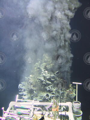Black smoker chimney viewed on Alvin Dive 3748.