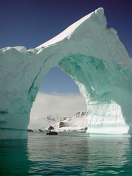Iceberg arch off Antarctica