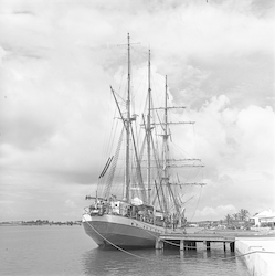 Indonesian square rigger in St. Georges, Bermuda.