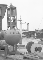 Loading equipment on the Whitefoot on the WHOI dock.