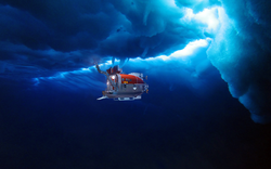 Illustration of Nereid Under Ice (NUI) operating under the ice.
