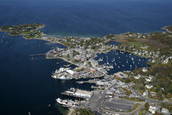 Aerial view of Woods Hole Village.