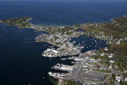 Aerial view of Woods Hole Village.