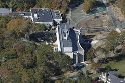 Aerial view of the Stanley W. Watson Laboratory.  McLean lab in the background.