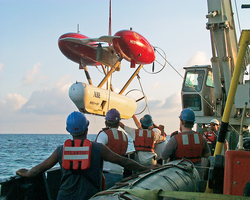 ABE being deployed from R/V Knorr.