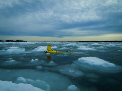 Slocum glider Arctic tests in local icy water off Woods Hole.