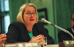 Diana Liverman testifying before the Senate committee