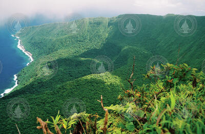 View from the top of Mount Lata volcano on the Samoan island of Ta'u.