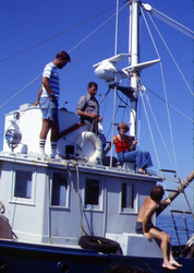 Hovey Clifford, Dick Colburn, and Vicky Cullen on the Asterias