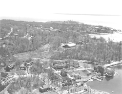 Aerial view of Woods Hole, School St