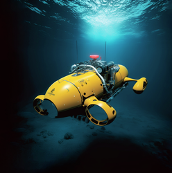 Model of a marine robotic vehicle created using AI.