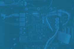 Blue hued electronics hardware image.