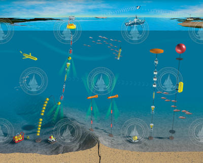 CICOR underwater observatory mural illustration.
