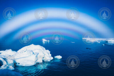 Fogbow over floating ice in the Beaufort Sea.