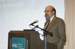 Dr. Stephen J. Atwood speaking at the Morss Tsunami workshop.