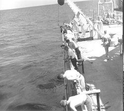 Atlantis II taking long core in the Indian Ocean