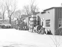 Blake building grounds used as storage area