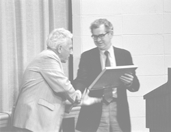 Edward Goldberg John Steele (right) presenting first Ketchum Award to Edward D
