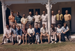 1969 Geophysical Fluid Dynamics program group on porch of Walsh cottage.